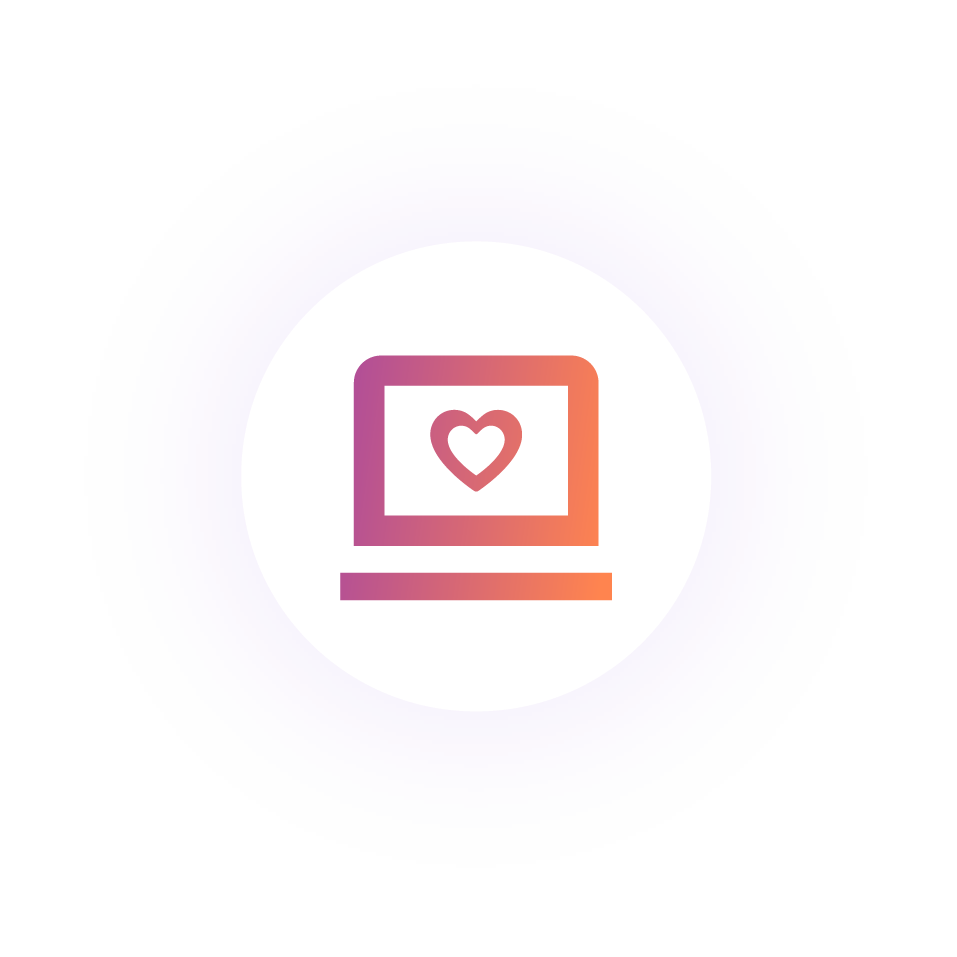 Love Technology Orange Gradient Circle Shadow